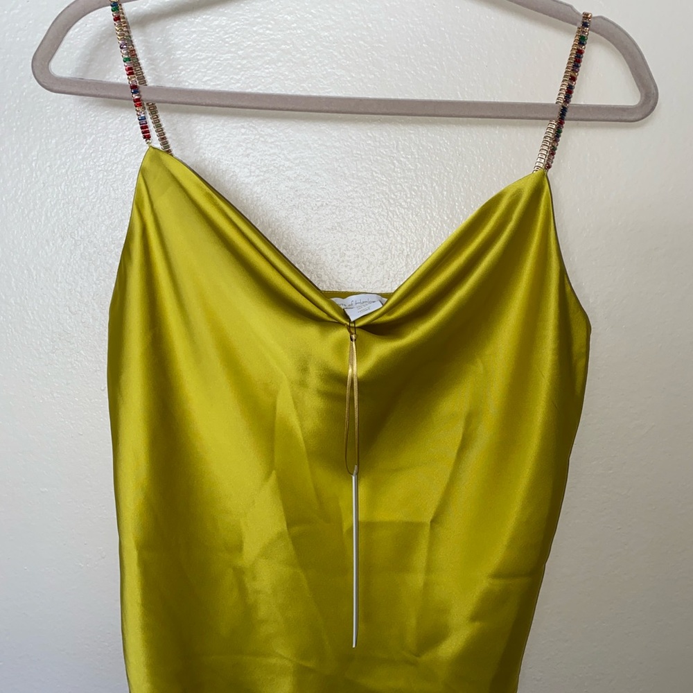 House of Harlow 1960 Lime Satin Cowl Neck Camisole